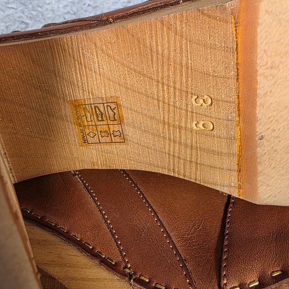 Free People Belem Leather Wood Platform Clog Sandals Brown Womens 39 8-8.5 NEW - Picture 8 of 8